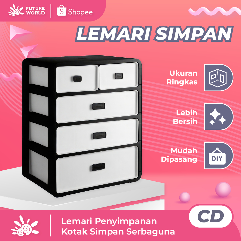 Futureworld Lemari Penyimpanan Kotak Penyimpanan Laci Penyimpanan Pakaian Dalam Rak Laci Serbaguna