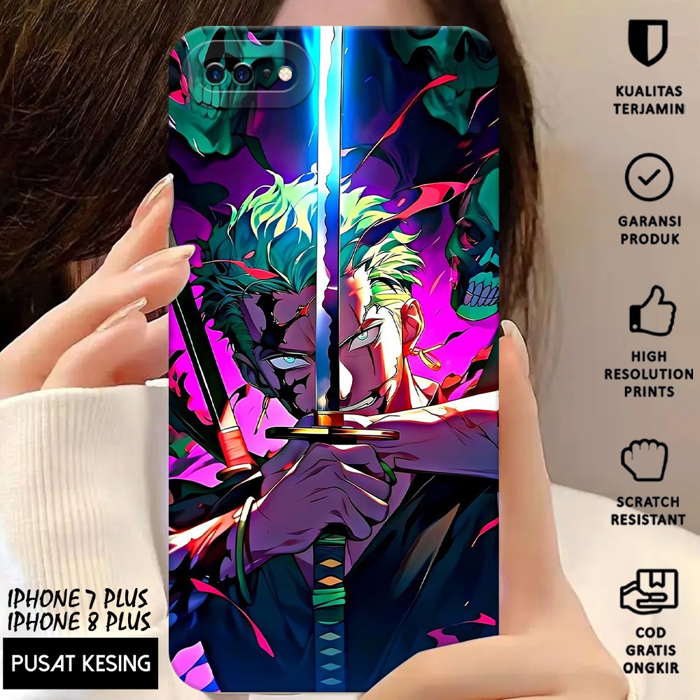 CASE IPHONE 7 PLUS - Casing Hp Iphone 7 Plus Motif ZORO - Case Hp - Casing Iphone 7 Plus - Softcase 