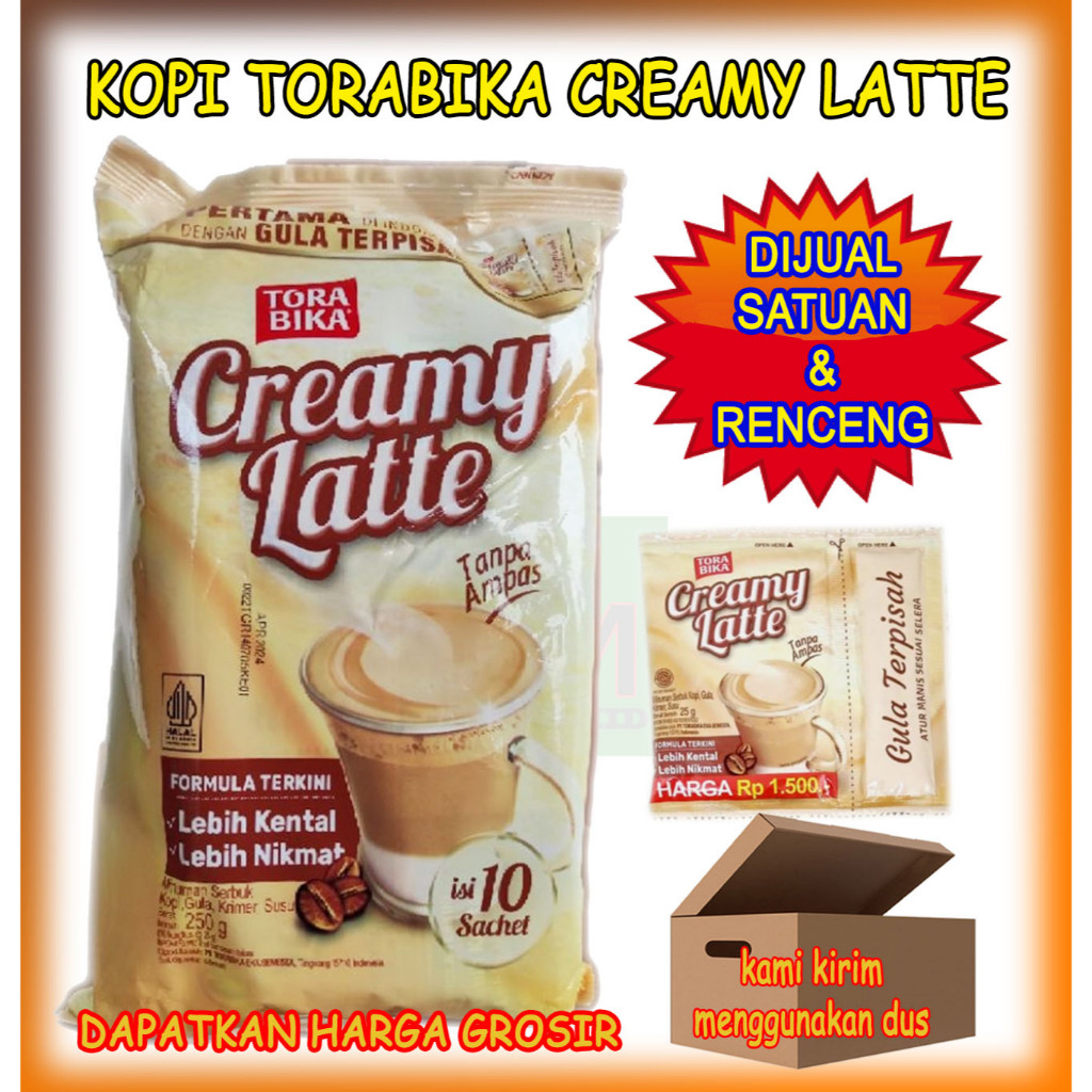 

Kopi Tora Bika Torabika Creamy Latte Kopi Enak Laris Manis dijual satuan dan renceng