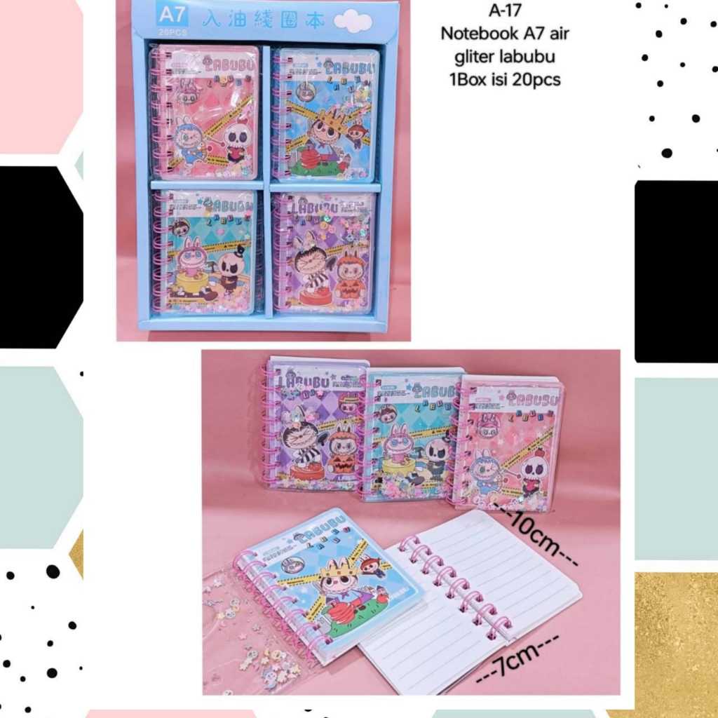 

LUCKY CAT - NOTEBOOK BINDER A7 AIR GLITTER LABUBU | POCKET MEMO | MINI BINDER LABUBU | RABUBU | LABUBU | BUKU AIR | MINI NOTES | BUKU A7 | MINI BOOK LABUBU | BUKU MINI MOTIF WARNA WARNI | BUKU JURNAL MINI KARAKTER | MINI BOOK GLITTER AESTHETIC LUCU MURAH