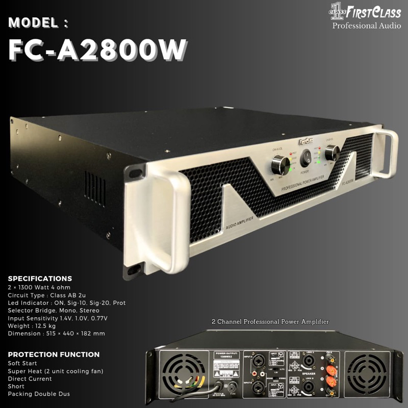 power amplifier firstclass fca W2800 new original