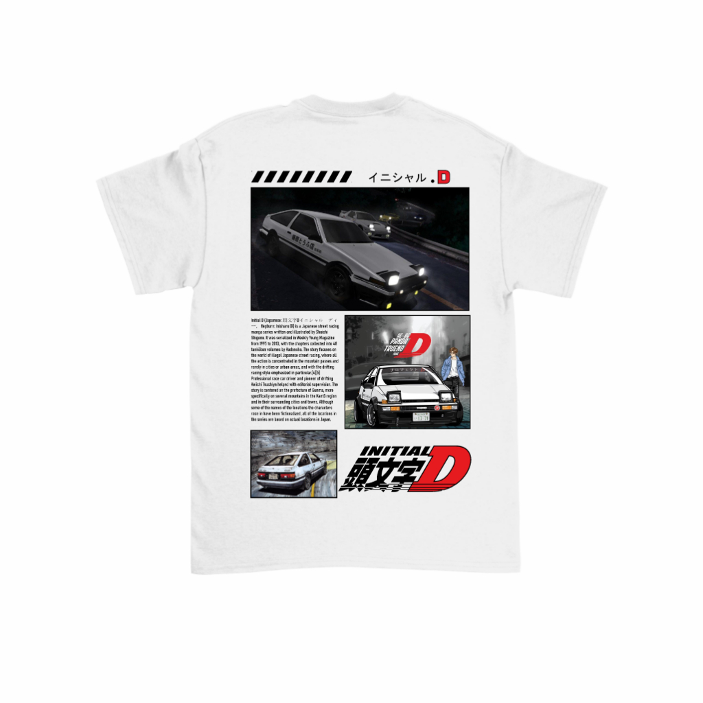 Gilan T Shirt Kaos Baju Distro Anak Gambar Mobil Anime Initial D Fujiwara TOYOTA Trueno Ae86