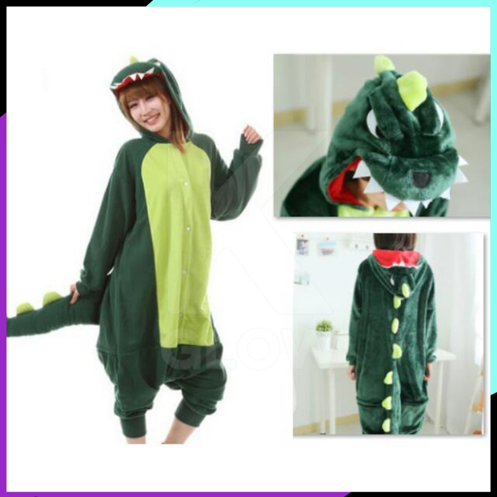 DINO DINOSAURUS BAJU TIDUR KOSTUM ONESIE KIGURUMU PIYAMA DEWASA