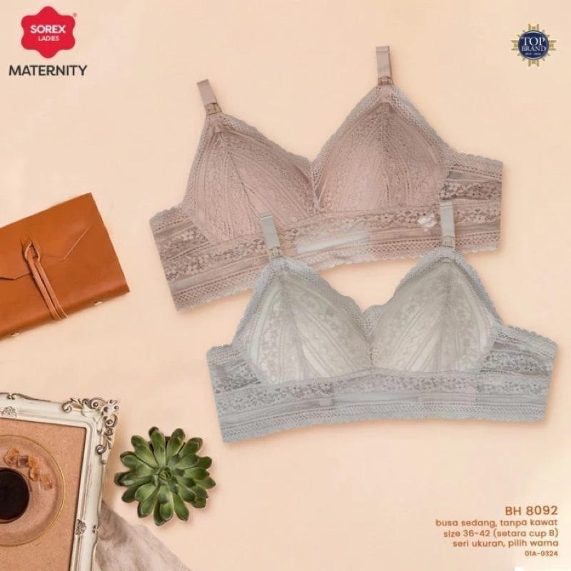 SOREX BRA 8092  / Sorex 8092 Bra BH Menyusui Tanpa Kawat Busa Sedang Kait 4