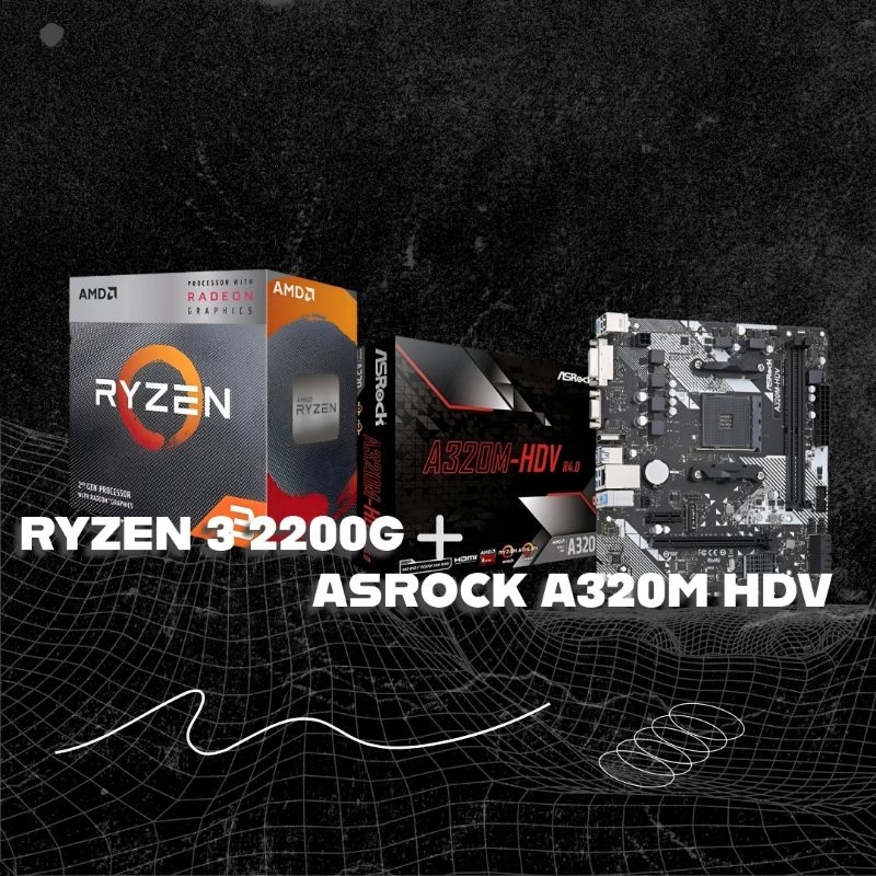 paket murah Ryzen 3 2200g + ASROCK A320M HDV