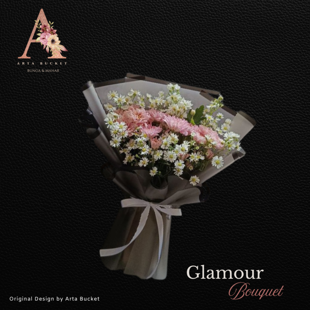 Bucket Bouquet Buket Bouket Kado Hadiah Gift Give Hadiah Cowok Pria Bunga Mawar Daisy Tema Glamour M