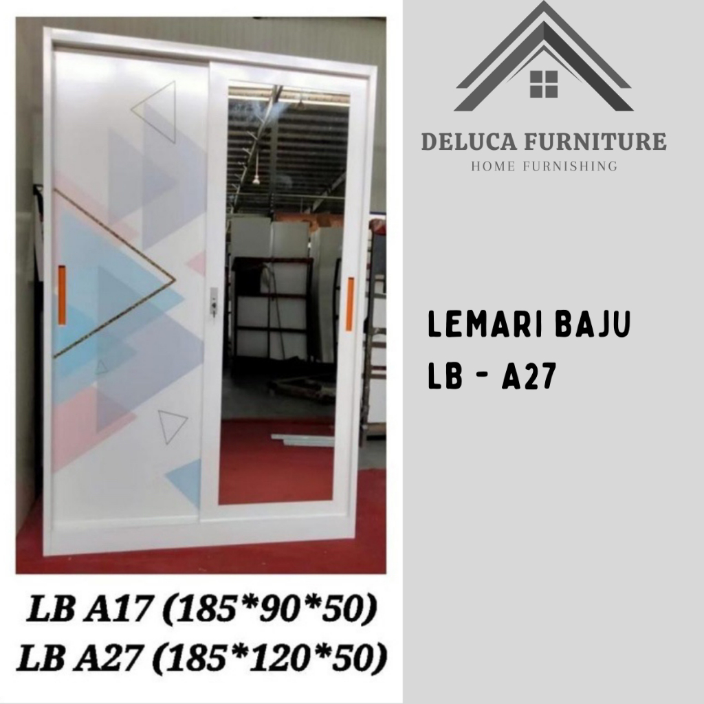 Lemari Baju Sliding Besi LB-A27 - Lemari Baju Sliding - Almari Baju - Lemari Baju Besi Jumbo
