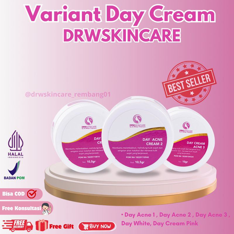 Variant Day Cream Drwskincare (Day Cream Acne 1,Day Cream Acne 2,Day Cream Acne 3,Day Cream White,Da
