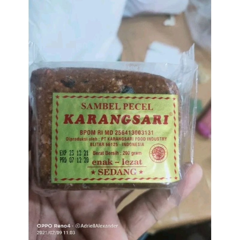 

Sambal pecel / sambal Karang Sari Pedas 1 bungkus