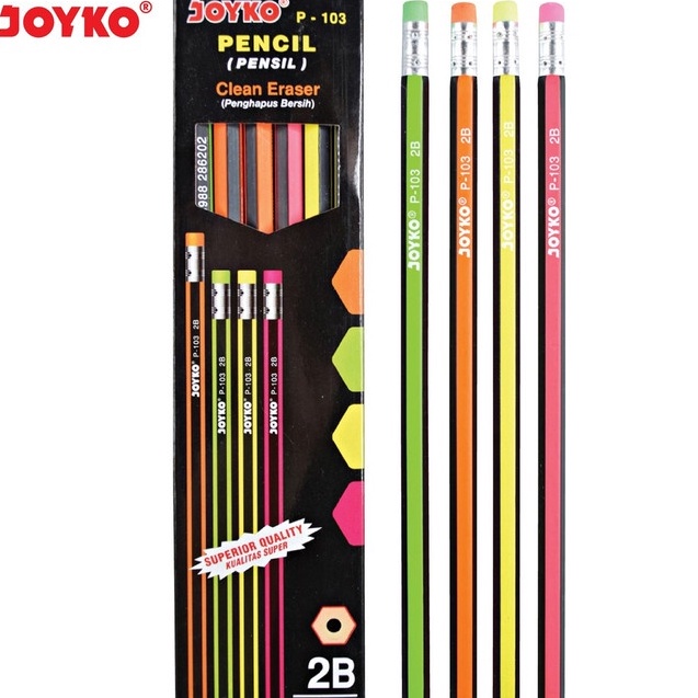 

TREND PRODUCT 1 Pack Pensil Tulis 2B Warna Penghapus P13