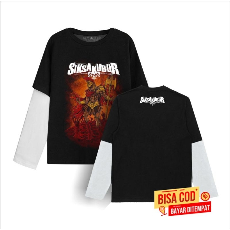 kaos panjang DOUBLE LAYER metal SIKSA KUBUR original distro - kaos panjang LONG SLEEVE band SIKSA KU