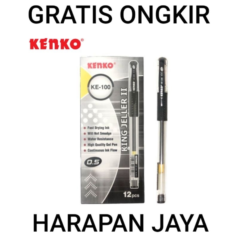 

Gel Pen KE-100 King Jeller KENKO 0.5mm Per Lusin ( ISI 12 PCS )