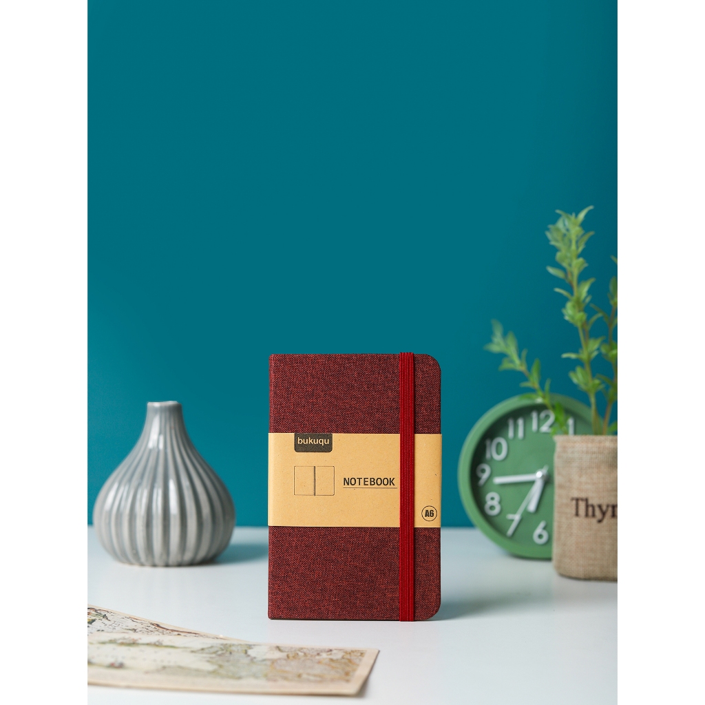 

bukuqu Denim Notebook Uk A6 Merah, Plain