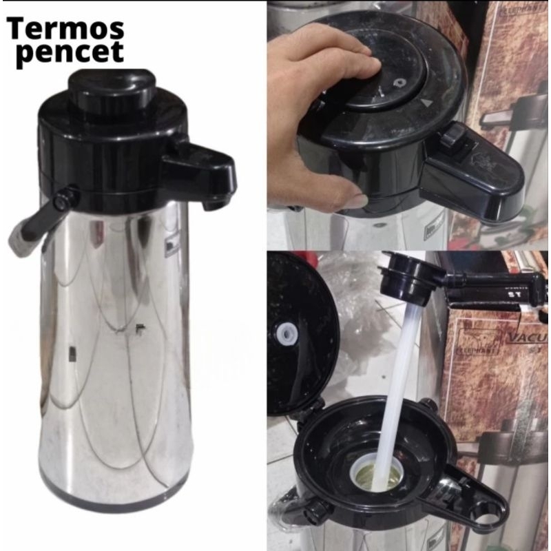 TERMOS ELEPHANT 2,5Liter STAINLESS STEEL / AIR POT VACUUM flash Termos air panas / Termos pencet Ele