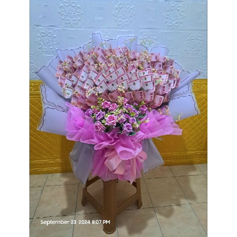 Buket uang 10juta (100ribu 100lembar) bouquet bunga sultan