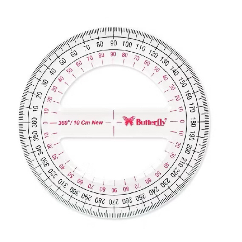 

(PCS) ATK Busur Derajat Butterfly 360/10 CM (2 Lubang)