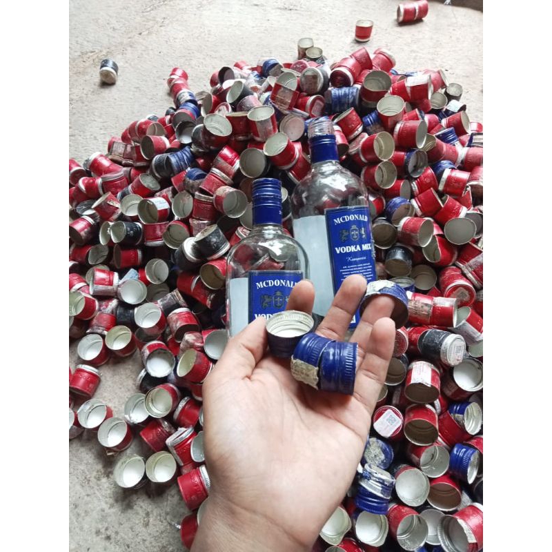 Tutup botol ulir alumunium  / tutup botol macdonald biru (original) tutup botol bensin