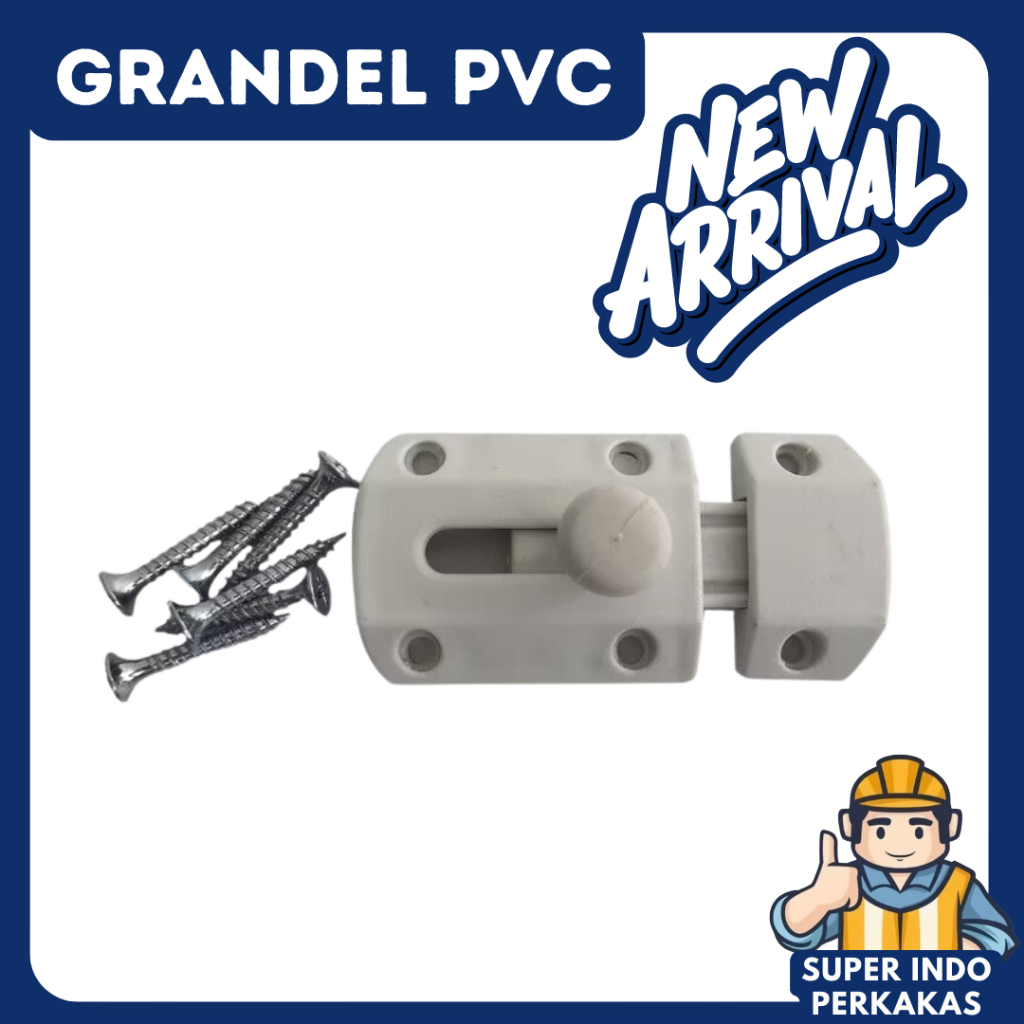 Grendel pintu kamar mandi Slot pintu bahan pvc / slot kunci kamar mandi/ slot kunci pvc
