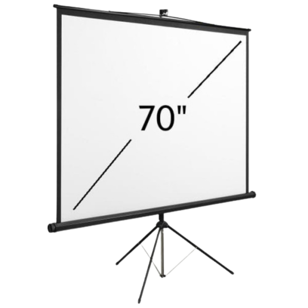 Tripod Screen Projector 70 inch Pixel Layar Projector Tripod 178x178 Standing Layar Proyektor