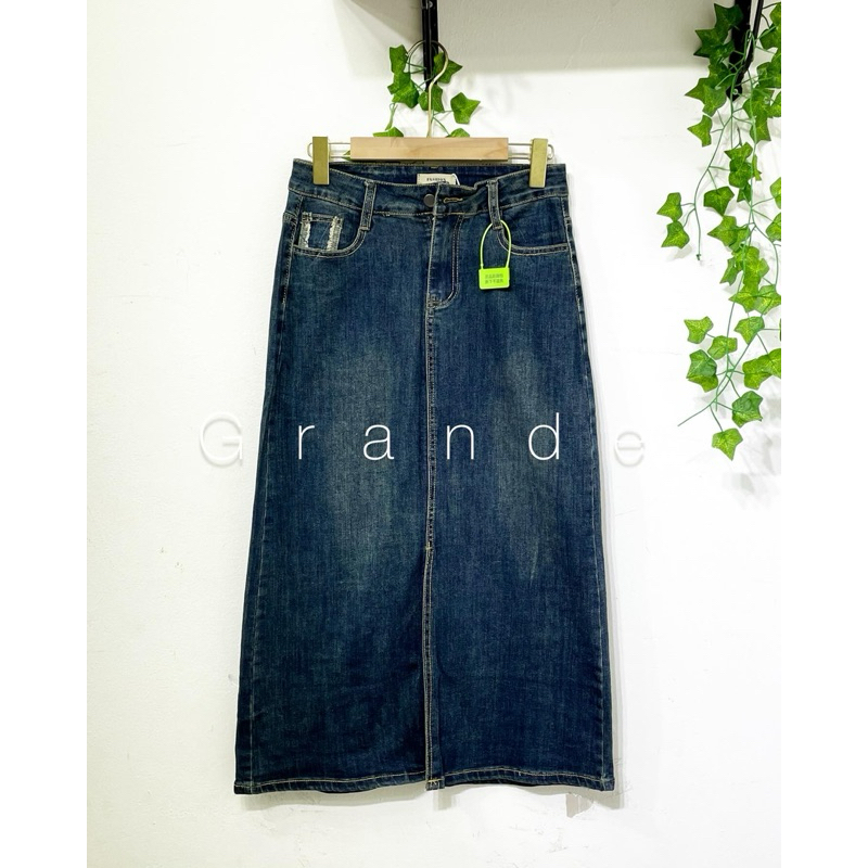 Rok Jeans Belah Depan Import Premium