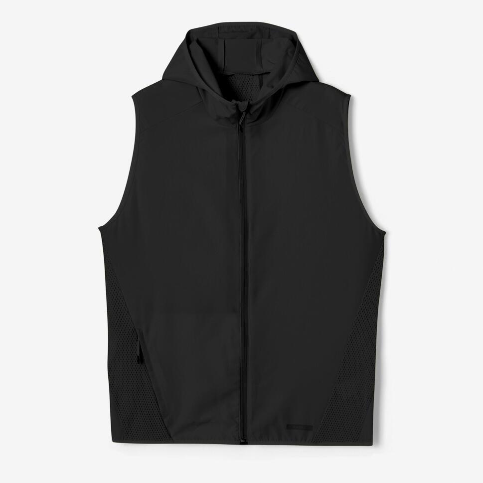 Decathlon Kalenji Jaket Windbreaker Sleveless Pria Hitam - 8487907