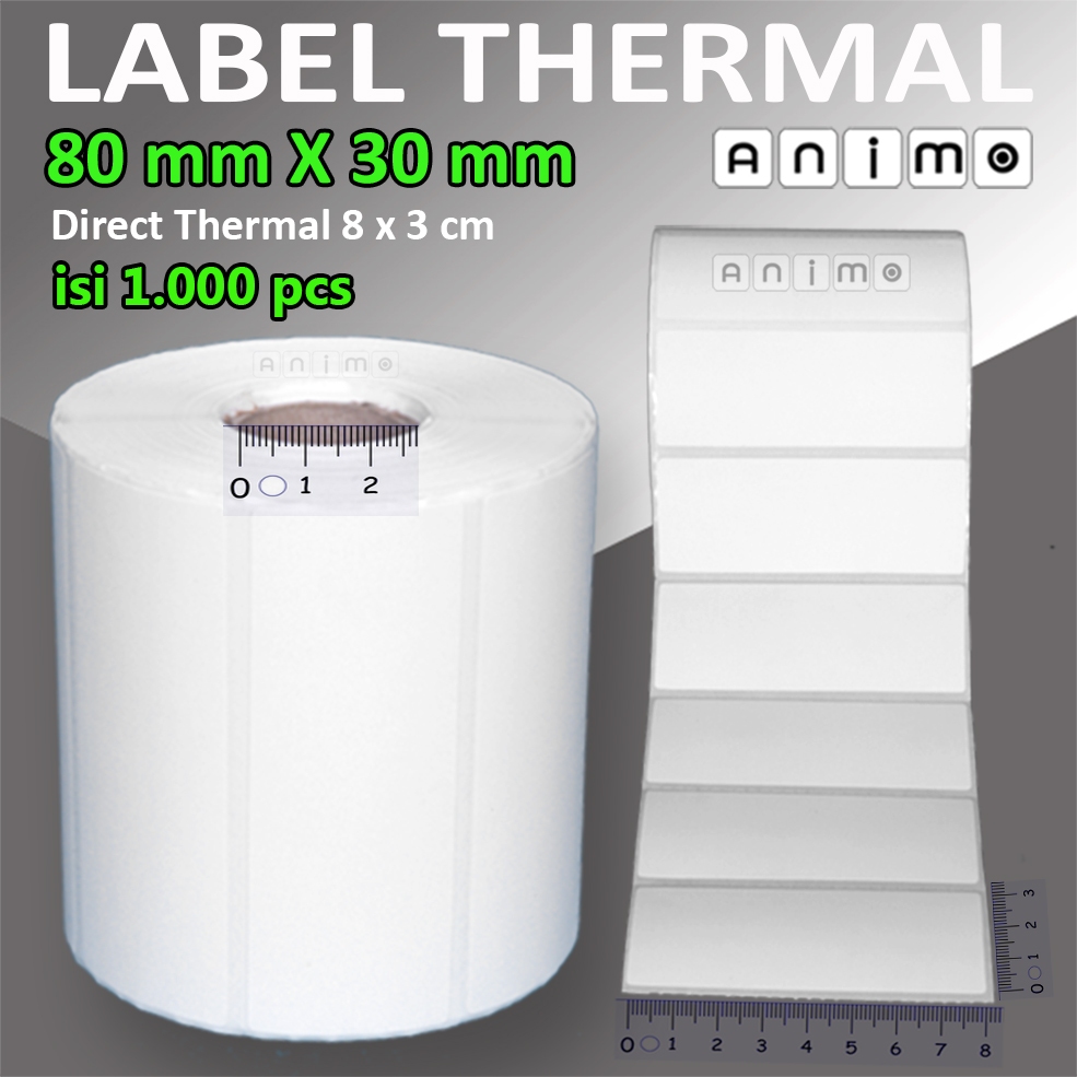 

Sy LABEL THERMAL 80X30 - BARCODE Thermal 80 X 30 MM - Direct Thermal 80 mm X 30 mm - Stiker Thermal