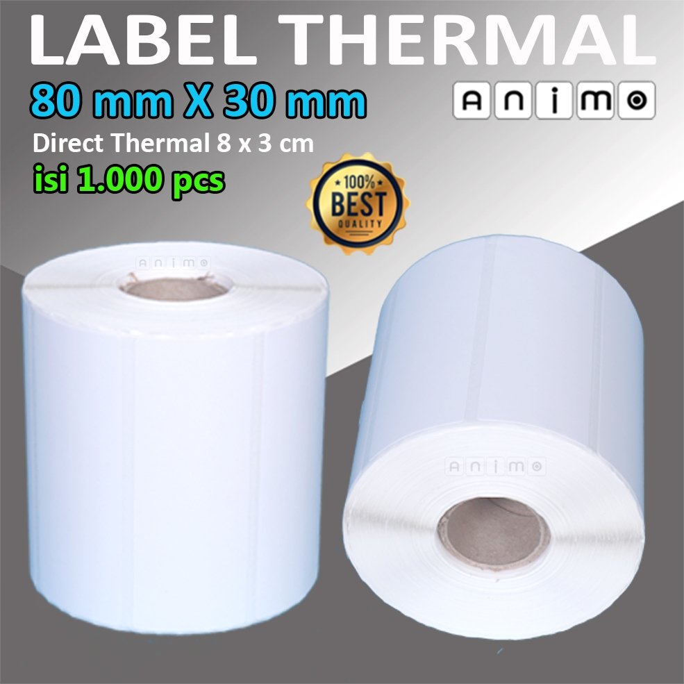 

lkjj LABEL THERMAL 80X30 - BARCODE Thermal 80 X 30 MM - Direct Thermal 80 mm X 30 mm - Stiker