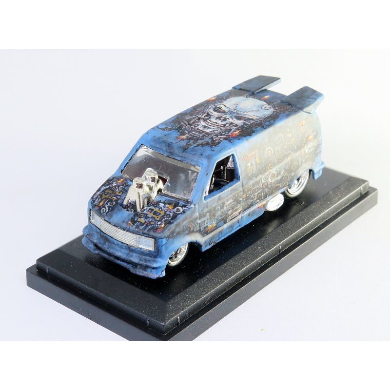 Hot Wheels Custom Chevy Astro Van - biru - Handpainted Fathur Rohim