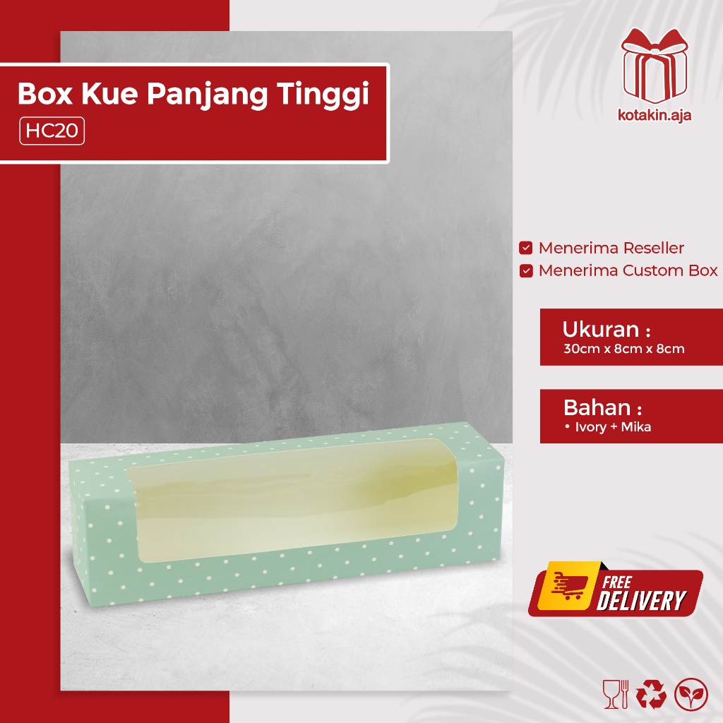 

Box Roll Cake / Kotak Roll Cake / Kotak Kue / Box Kue / Kotak Makanan / Box Makanan I HC20