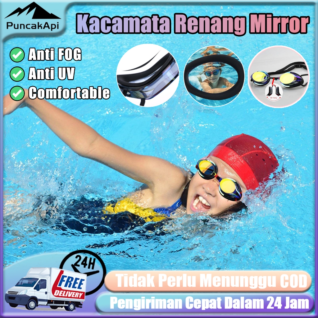 ARENA Tracks Mirror Kacamata Renang/Kacamata Renang Anti Kabut Profesional/Competition Mirrorless Ka