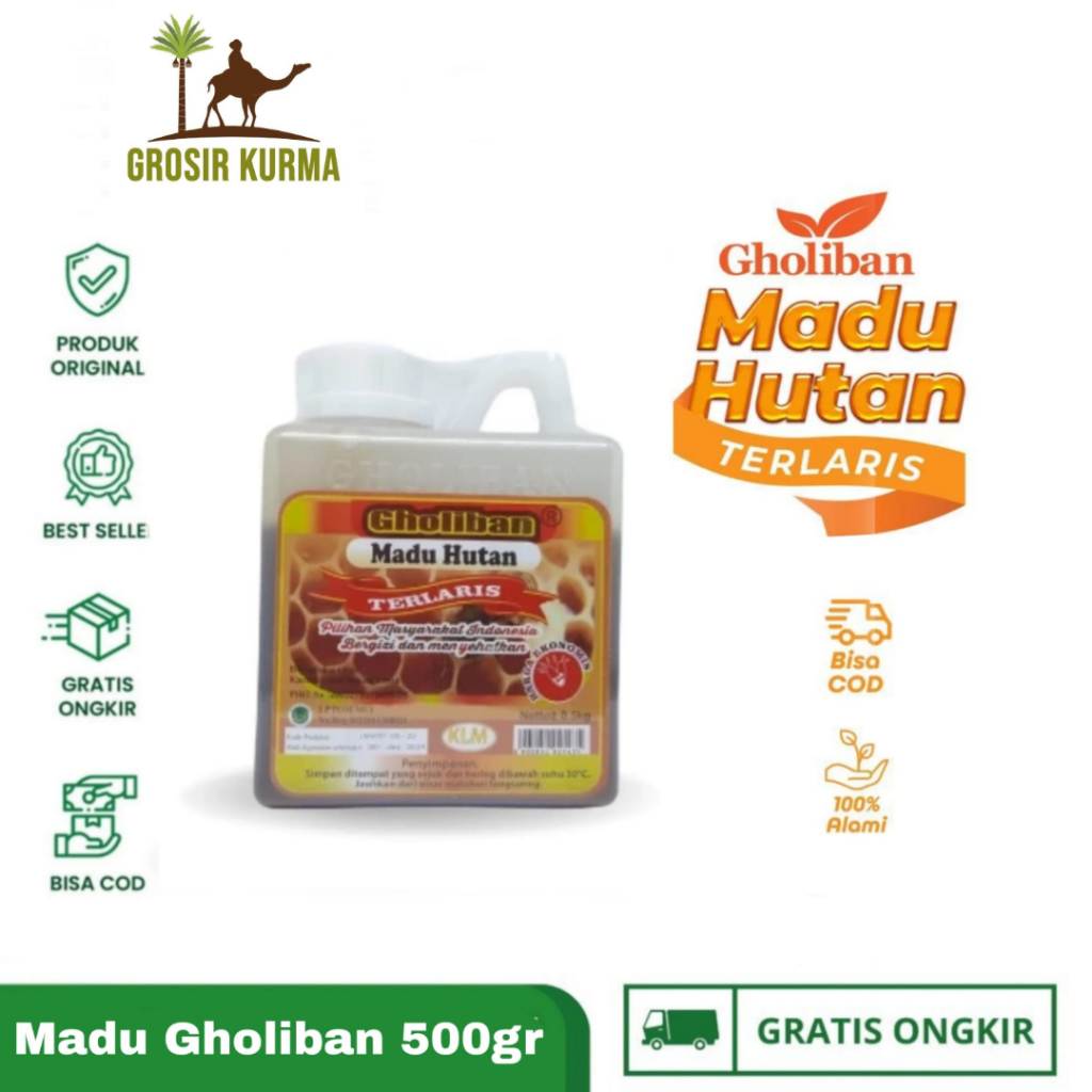 

Gholiban Madu Hutan Kalimantan Goliban 500gr Kemasan Botol Emboss Original