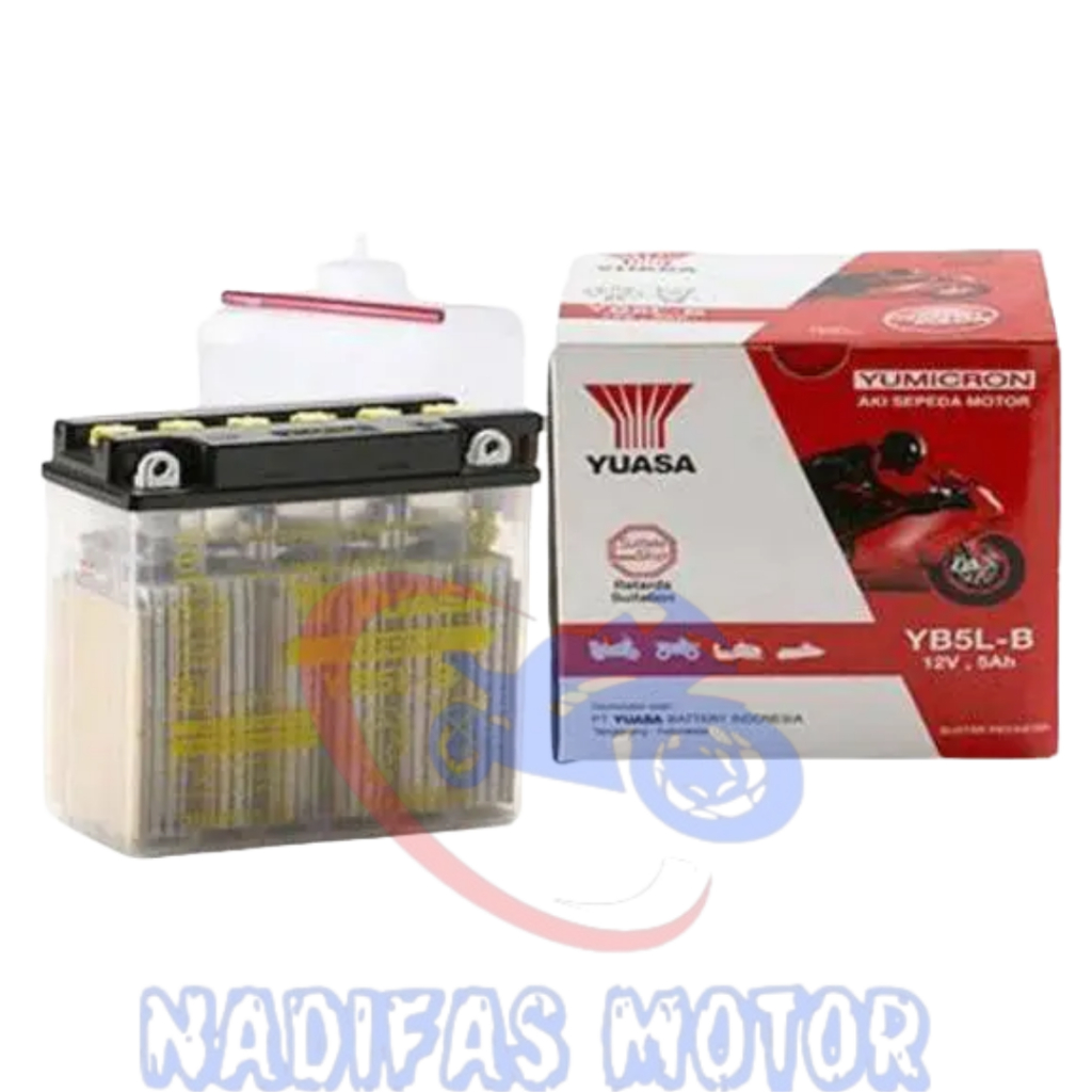 Aki Basah Motor YUASA YB5L-B Original Untuk Supra FIT Revo Mega Pro Asli