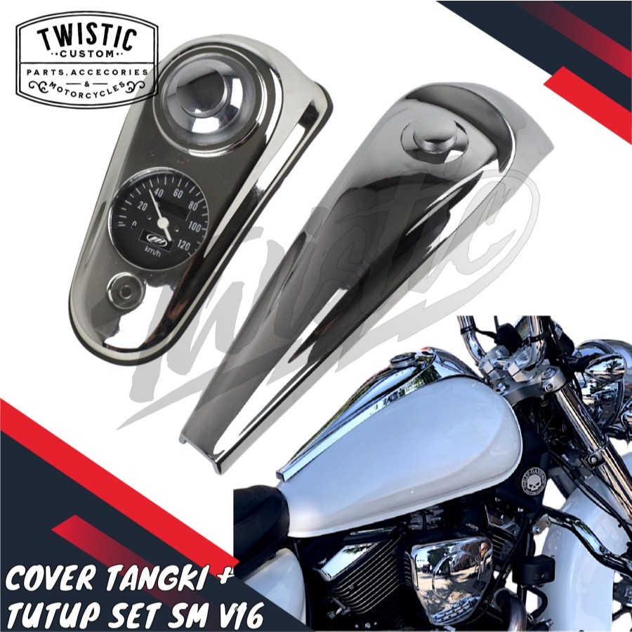 Cover Tangki + Tutup Tangki Model Harley Motor SM V16 V 16 Plus Chicano Style
