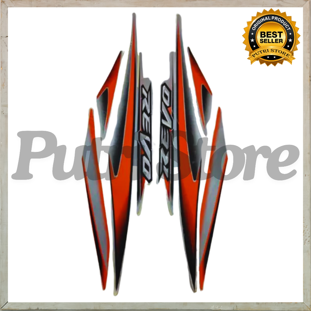 Stiker Striping Honda Revo 2007 Silver Orange List Body Motor Honda Revo Lama