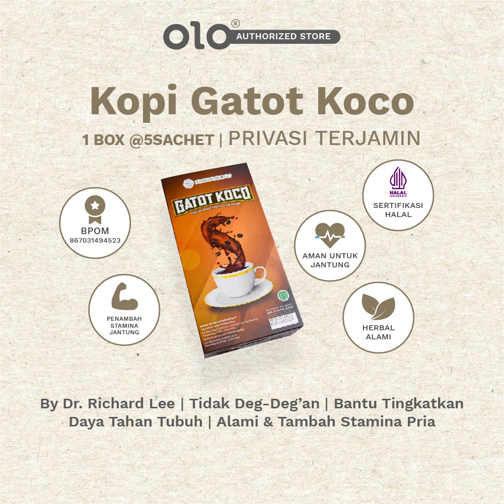 

Kopi Gatot Koco By Dr. Richard Lee Dr. Hen Original 1 Box isi 5 Sachet BPOM