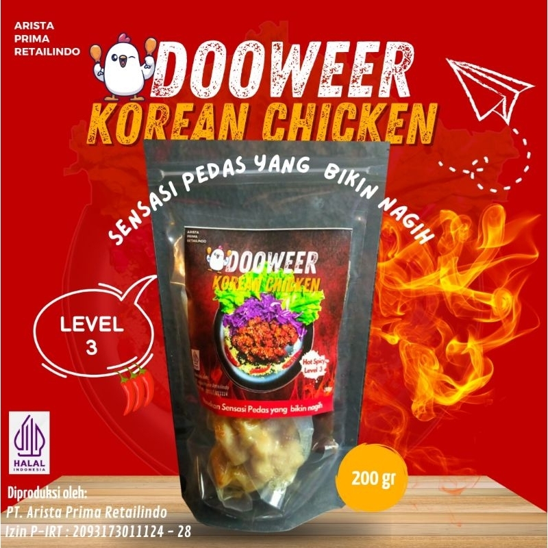 

Dooweer Korean Spicy Chicken Varian RASA PEDAS LEVEL.3/Ayam Bumbu Korea RASA PEDAS LEVEL.3/Lauk Cepat Saji