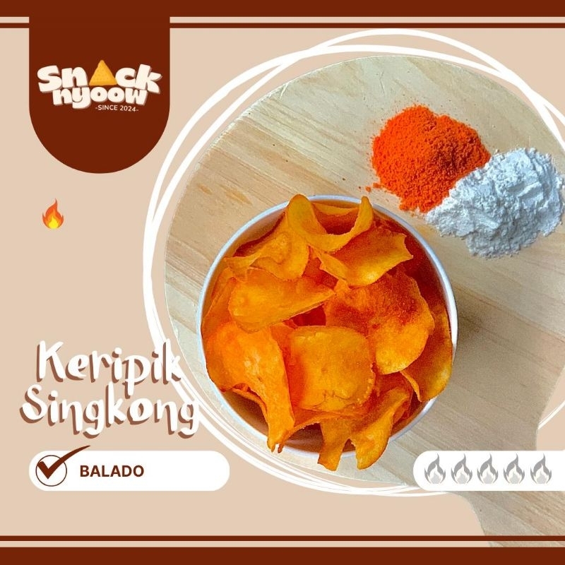 

Snacknyoow Keripik Singkong Balado 100gr 150gr 250gr Makanan Ringan Cemilan