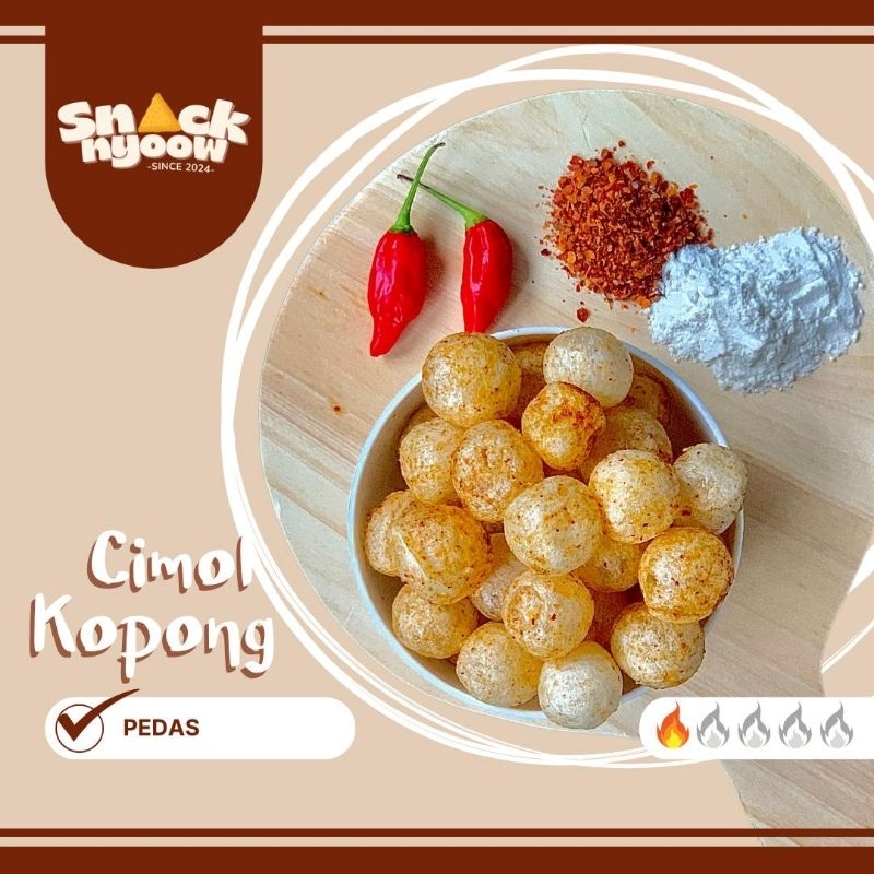 

Snacknyoow Cimol Kopong Pedas 100gr 150gr Makanan Ringan Cemilan Pedas