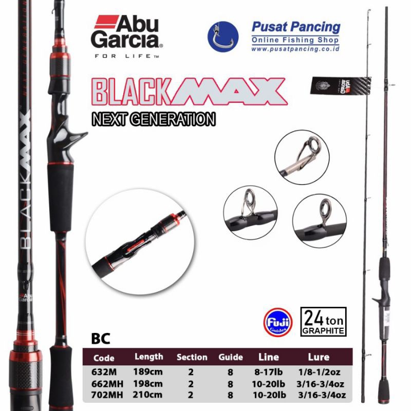 joran Abu Garcia Black Max SPINNING/CASTING 180/198cm-Action heave