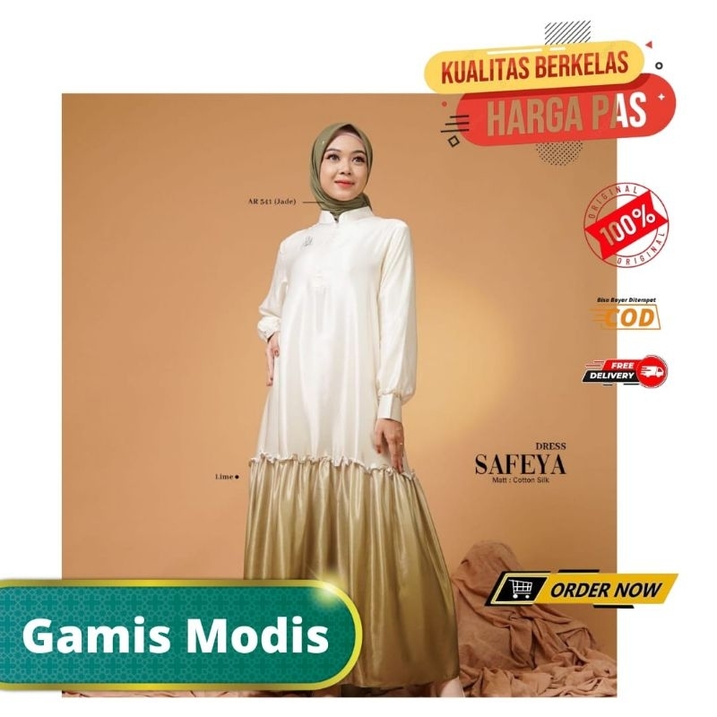 SAFEYA DRESS BY HIJAB ARRAFI GAMIS TERBARU ARRAFI DRESS POLOS DRESS KONDANGAN GAMIS SERAGAMAN DRESS 