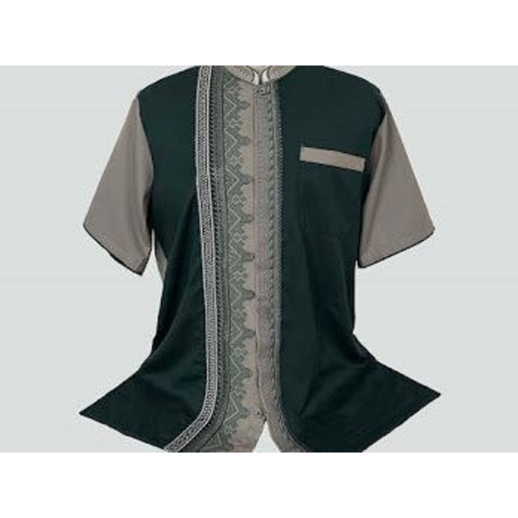 XXXXXXL Atasan Muslim Pria Baju Koko BigSize Terbaru Lengan Pendek Azura Hijau Muda XXL XXXL XXXXL X