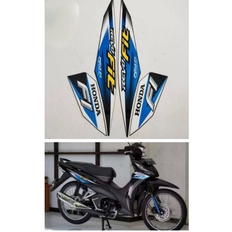Striping Sticker Lis Les Decal Polet Orian Standar Motor Honda Revo fit tahun 2023/24 biru