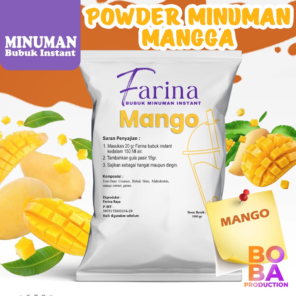 

Powder Mango 1kg - Bubuk Minuman Premium - BobaProduction