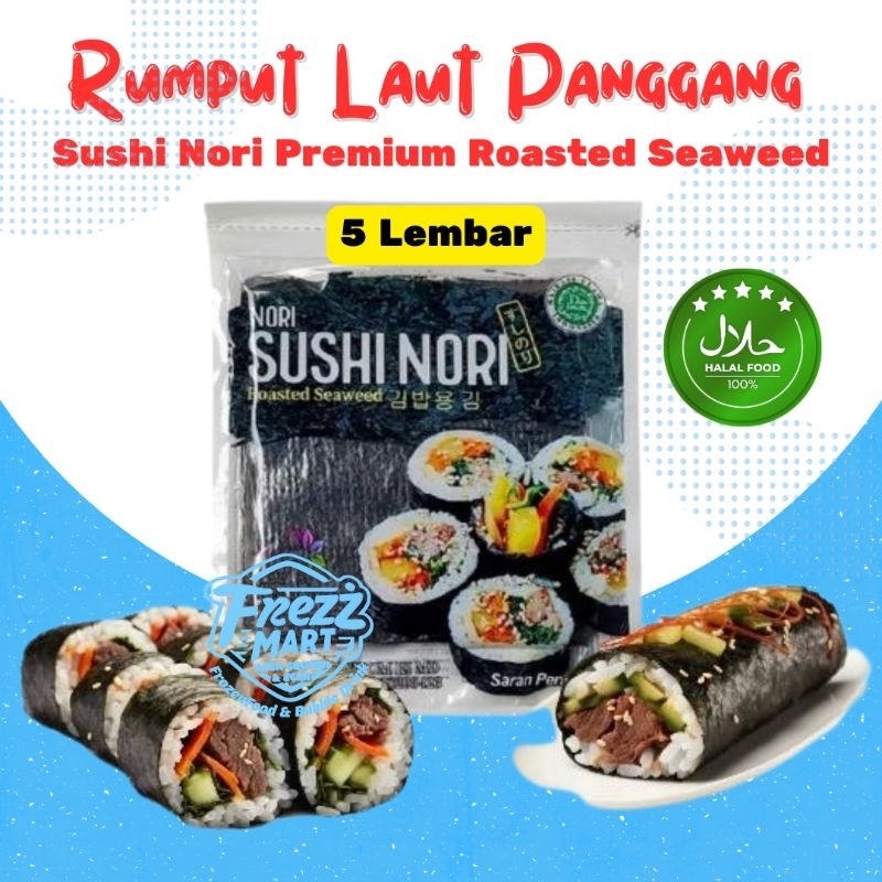 

Sushi Nori 5 Lembar Yaki Sushi Nori 5S Sheet Rumput Laut Panggang Premium Roasted Seaweed Kimbap.