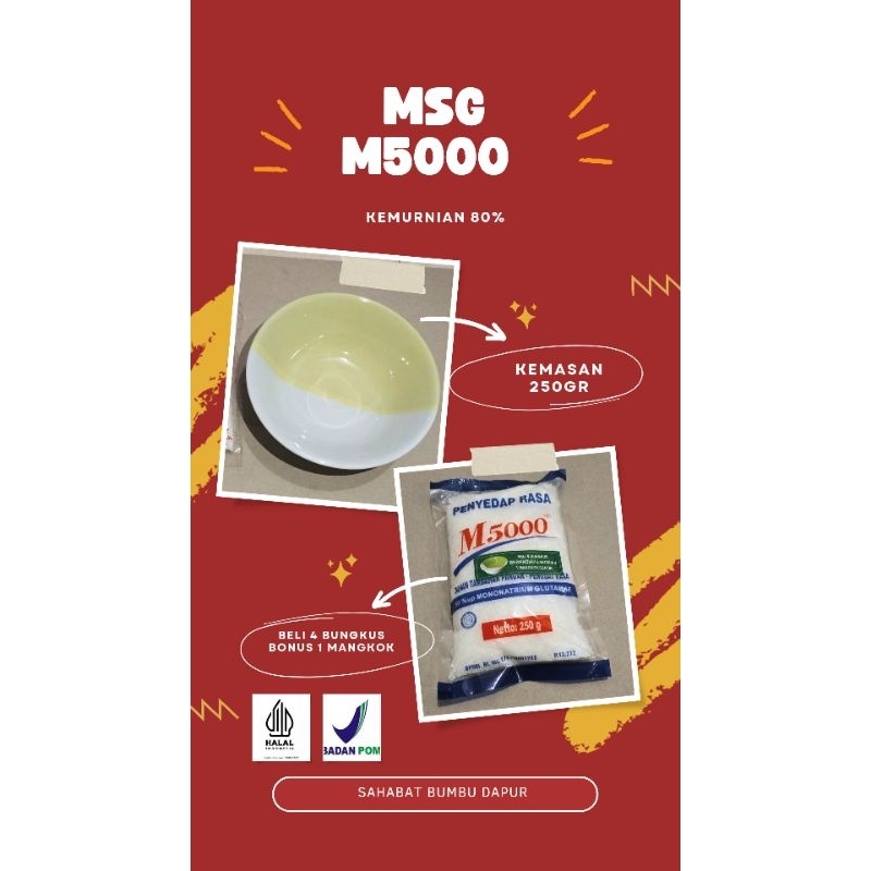 

PenyedapRasa/MSG/M5000/kemasan250gr