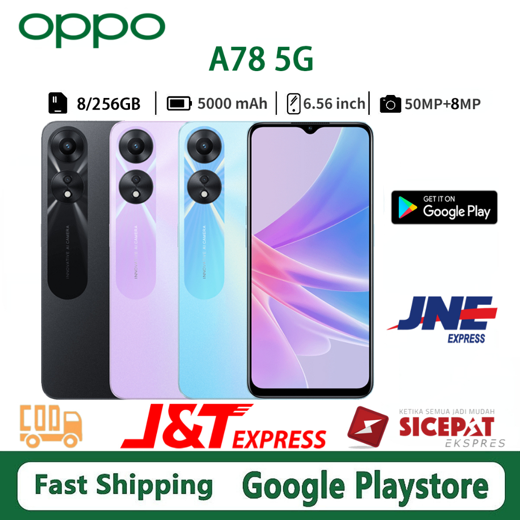 HP OPPO A78 5G RAM 8GB/256GB baru Smartphone cod