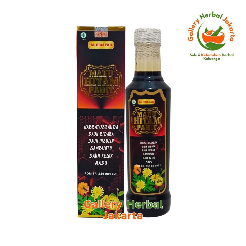 

Al Hidayah Madu Hitam Pahit Plus Herbal Habbatussauda Bidara Kelor 470gr