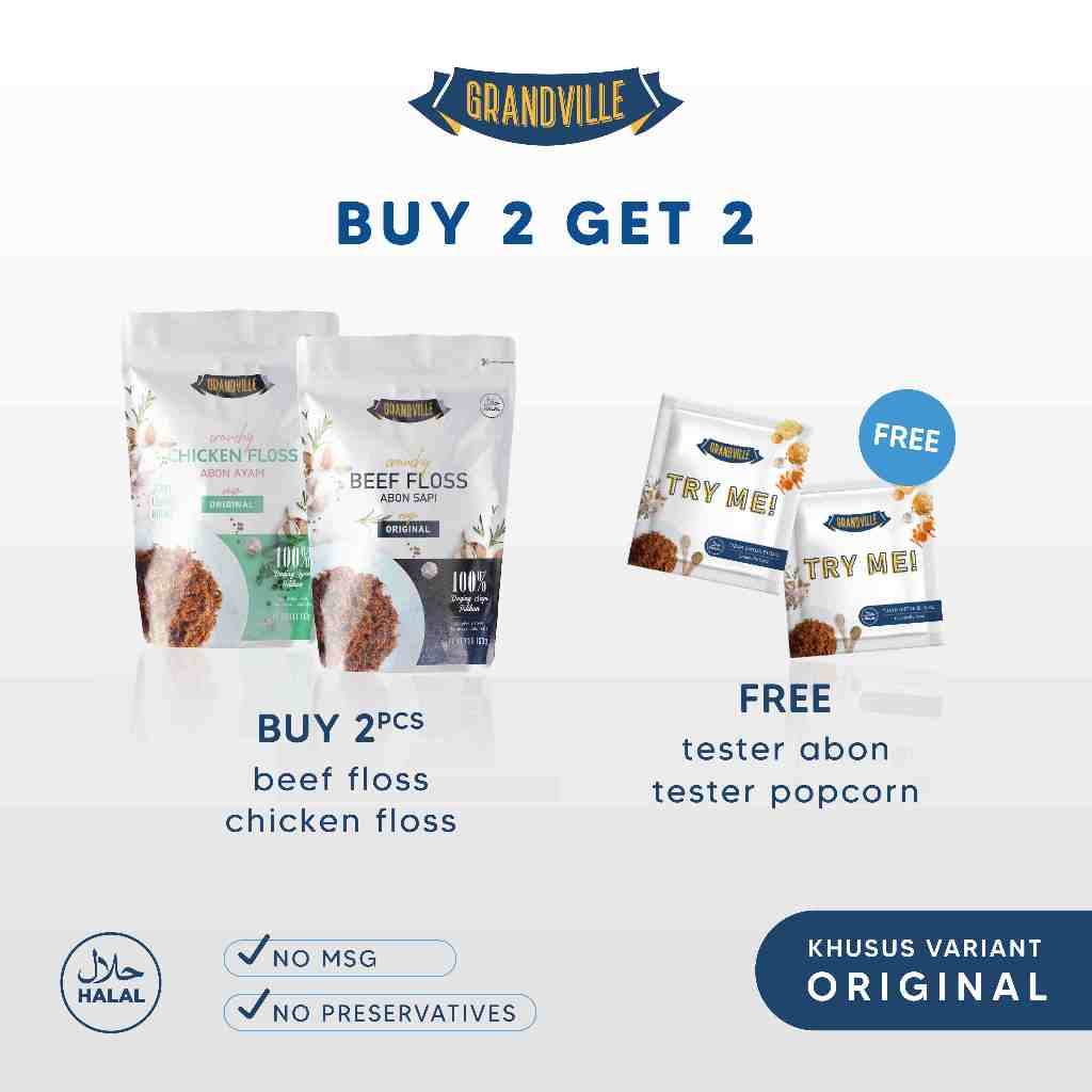 

[BUY 2 GET 2] Grandville Abon SAPI & AYAM Crunchy Duo Mix Pack Free 2 Sample