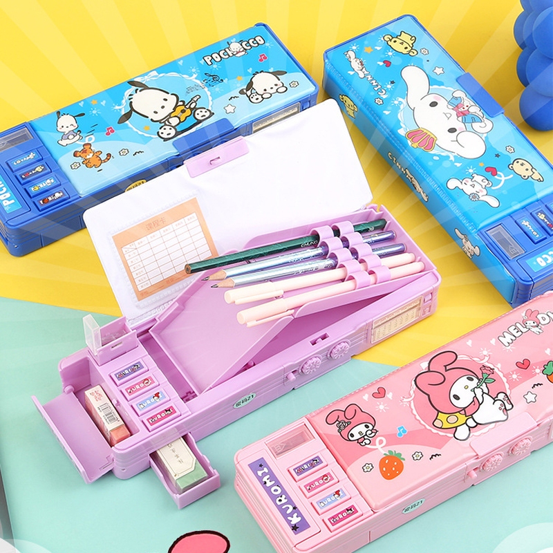 

Baru Kuromi Kotak Alat Tulis Besar Multifungsi Kunci Kode Kotak Pensil Lucu Berkapasitas Password