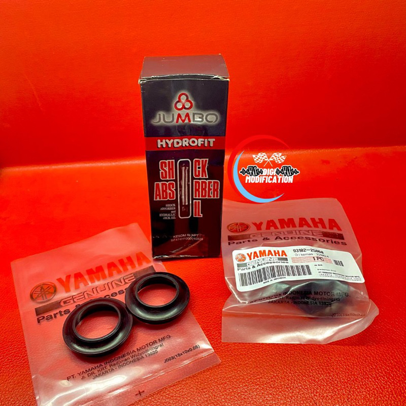 Paket Seal Shock Depan-Seal Debu-Oli Shock jumbo-mio-xride-lexi-jupiter-pnp semua bebek matic yamaha